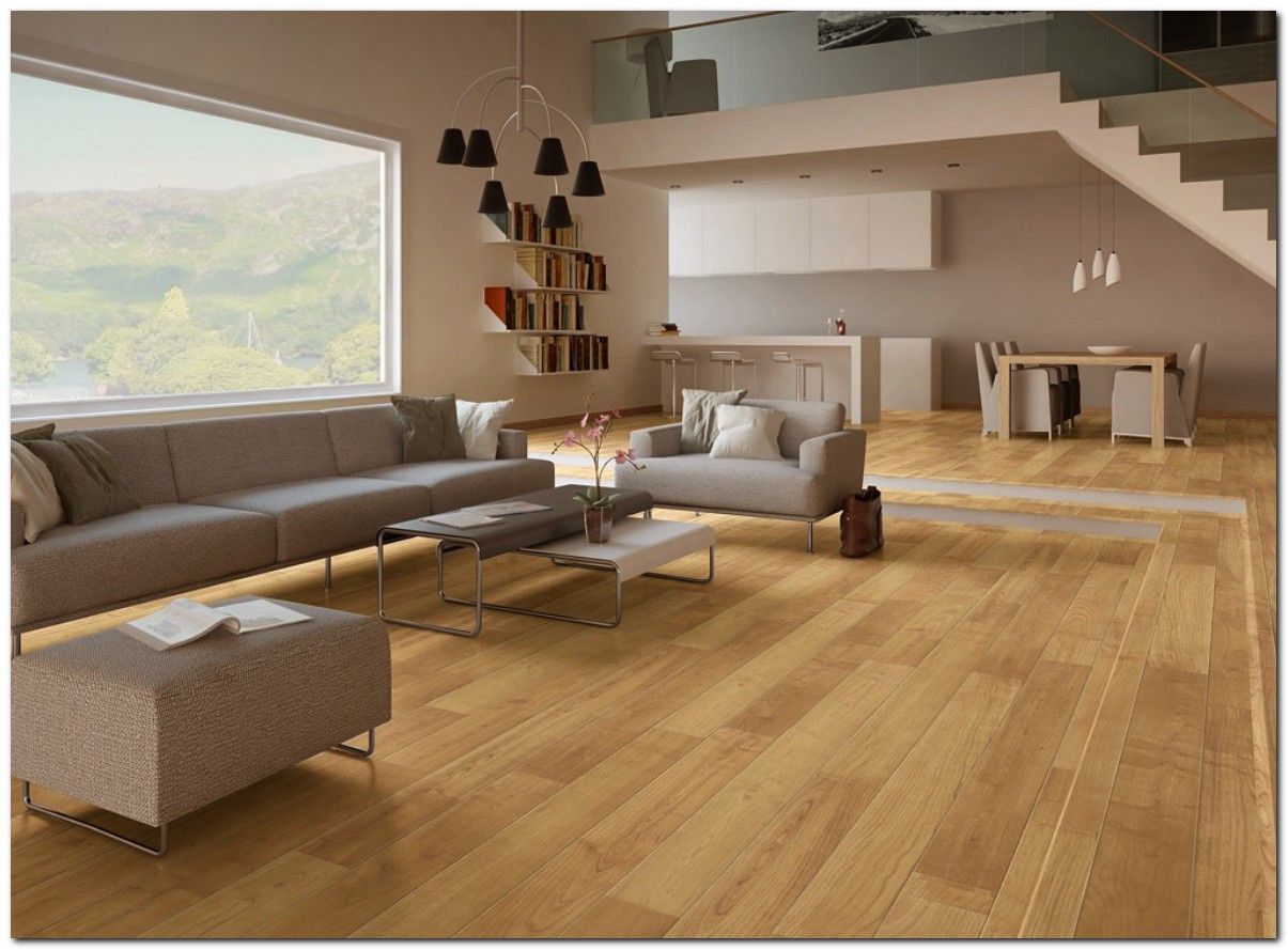 Finished wood-look flooring in living room
